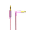 AV01 3.5mm Male to Male Elbow Audio Cable, Length: 1.5m (Rose Gold)