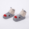 Three-dimensional Color Matching Children Boat Socks Shallow Mouth Baby Floor Socks, Size:M(Grey Elk)