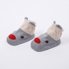 Three-dimensional Color Matching Children Boat Socks Shallow Mouth Baby Floor Socks, Size:M(Grey Elk)