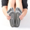 A Pair, Solid Color Non-slip Sweat-absorbent Yoga Socks Split Toe Socks for Women, Size:One Size(Gray)