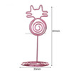 4 PCS Cartoon Cat Business Card Holder Metal Photo Clip Creative Desktop Note Clip(Pink)