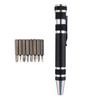8 In 1 Multifunctional Mini Aluminum Tool Pen Screwdriver Set(Black)