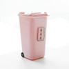 Cute Girly Heart Pink Trash Can Pen Holder Student Desktop Storage Bucket(Slim)