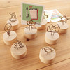 Creative Round Wooden Iron Photo Clip Memo Name Card Pendant Furnishing Articles Picture Frame(Flower)