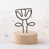Creative Round Wooden Iron Photo Clip Memo Name Card Pendant Furnishing Articles Picture Frame(Flower)