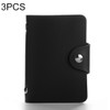3 PCS Upgraded Version Card Bag Business Card Transparent Protective Cover Color Storage Card Holder, Specification:24 Cards Single Side Single Page(Black)