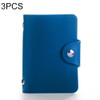 3 PCS Upgraded Version Card Bag Business Card Transparent Protective Cover Color Storage Card Holder, Specification:24 Card Slots(Blue)