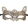 Halloween Masquerade Party Dance Sexy Lady Bronzing Lace Cat King Mask(Gold)