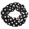 2 PCS Velvet Leopard Hair Ring Gold Velvet Headband Flannel Hair Band Hairball Hair Pocket Flower( Black and White dots)