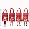 3 PCS Christmas Burlap Gift Bag Candy Bag Plaid Tote Bag(Bear )