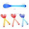 2 Set Baby Silicon Spoon Safety Temperature Sensing Baby Flatware Feeding Spoon(Yellow)