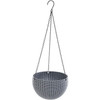 Rattan-like Hanging Basket Plastic Garden Flower Pot Creative Green Dill Absorbent Hanging Basin, Size:L(Gray Ordinary Version)