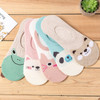 10 Pairs Candy Color Small Animal Cartoon Pattern Boat Sock for Summer Breathable Casual Girls Funny Fashion Socks(pink tortoise)