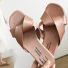 Fashion Casual Outer Wear Waterproof Flat Slipper, Size:40(Apricot)