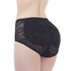 Lace Mid-waist Full Buttocks Fake Buttocks Beautiful Buttocks Panties, Size: XXXL(Black)