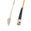 LC-ST Single-Core Multi Mode Fiber Optic Jumper,Length: 3m