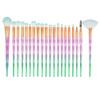 20 in 1 Diamond Handle Eye Brush Multi-functional Makeup Brush, Pink+Blue Handle and Baby Blue Brush