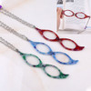3 PCS Necklace Pendant Handheld Folding Reading Glasses + 1.50D Rndom Color Delivery