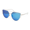 Unisex Fashion Color Film UV400 Reflective Sunglasses (Silver + Ice Blue)