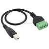 USB Type-B Male Plug to 5 Pin Pluggable Terminals Solder-free USB Connector Solderless Connection Adapter Cable, Length: 30cm