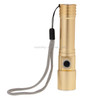 White Light Dimmable Rechargeable Flashlight , 3-Modes with Magnetic & Lanyard(Gold)