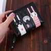 Cartoon Cat Cute Lady Wallet Card Pocket Coin Purse(Black)