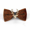 Pleuche Christmas Elk Head Wedding Bow Tie(Ocher LT-020)
