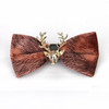 Pleuche Christmas Elk Head Wedding Bow Tie(Camel LT-015)