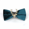 Pleuche Christmas Elk Head Wedding Bow Tie(Lake Blue LT-002)