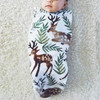Newborn Baby Sleeping Bag Swaddle With Headband, Size:65x28cm(Deer)