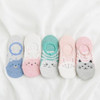 5 PCS Female Cartoon Animal Shallow Mouth Invisible Cotton Sailboat Socks, Color:Pink Green Cat