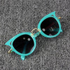 2 PCS Fashion Baby Girls and Boys Cat Eyes Sunglasses Anti-UV Sunglasses(Green)