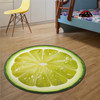 Diameter 80cm Fruit Pattern Rug Round Crystal Velvet Non-Slip Room Carpet Mat(Lemon)