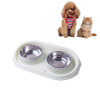 Pet Supplies Stainless Steel Plastic Anti-skid Leak-proof Cat and Dog Bowls(Green)