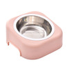 Pet Stainless Steel Bowl Dog Cat Slope Food Bowl(Pink)
