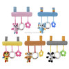 Baby Stroller Cartoon Animal Pendant Cradle Ornament Hanging Rattle(Blue Elephant Bed Hanging)