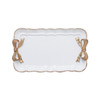Rectangle Cute Bow Cake Dessert Small Plate Towel Dish Small Jewelry Storage Tray(White)