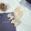 Beach Bow Plastic Transparent Flat Shoes Jelly Fish Mouth Shoes, Size:36(Apricot)