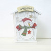 2 PCS Christmas Creative Wooden Cartoon Piggy Bank Decoration Ornaments( White Christmas Snowman )