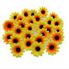 100 PCS 12 Leaf Sun Flower Head Simulation Small Chrysanthemum Sunflower Flower Head(Yellow)