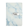 A5 Marble Texture Retro Password Lock Notebook Multifunctional Student Handbook Notepad(Blue)