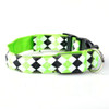 Plaid Pattern Rechargeable LED Glow Light Leads Pet Dog Collar for Small Medium Dogs, Size:XL(Green)