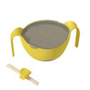 3 in 1 Multi-use Bowl Anti-fall Straw Baby Child Drinking Soup Training Learning Tableware(Yellow)