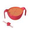 3 in 1 Multi-use Bowl Anti-fall Straw Baby Child Drinking Soup Training Learning Tableware(Red)