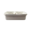 Double-layer Classification Square Drain Basket Kitchen Household Plastic Fruit and Vegetable Basket(Light Gray)