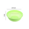 10 PCS Round Hollow Plastic Drain Basket Kitchen Fruit and Vegetable Storage Basket, Size:M(Green)