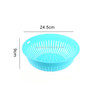 10 PCS Round Hollow Plastic Drain Basket Kitchen Fruit and Vegetable Storage Basket, Size:M(Blue)