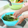 10 PCS Round Hollow Plastic Drain Basket Kitchen Fruit and Vegetable Storage Basket, Size:L(Blue)