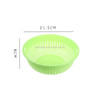 10 PCS Round Hollow Plastic Drain Basket Kitchen Fruit and Vegetable Storage Basket, Size:S(Green)