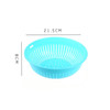 10 PCS Round Hollow Plastic Drain Basket Kitchen Fruit and Vegetable Storage Basket, Size:S(Blue)